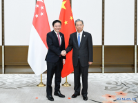 中 자오러지, 싱가포르 총리 및 스리랑카 의장 회견